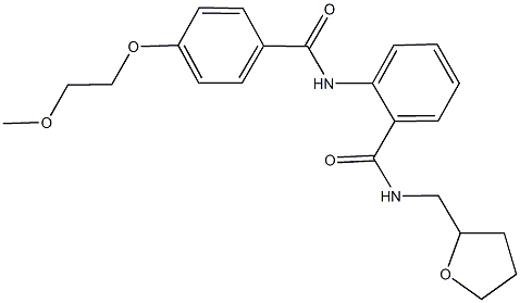 2-{[4-(2-methoxyethoxy)benzoyl]amino}-N-(tetrahydro-2-furanylmethyl)benzamide Struktur