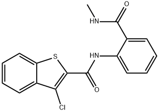 3-chloro-N-{2-[(methylamino)carbonyl]phenyl}-1-benzothiophene-2-carboxamide Struktur