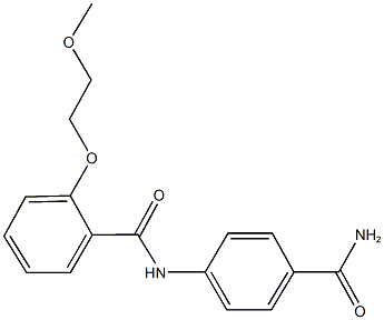 N-[4-(aminocarbonyl)phenyl]-2-(2-methoxyethoxy)benzamide Struktur