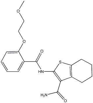 2-{[2-(2-methoxyethoxy)benzoyl]amino}-4,5,6,7-tetrahydro-1-benzothiophene-3-carboxamide Struktur