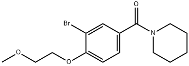 1-[3-bromo-4-(2-methoxyethoxy)benzoyl]piperidine Struktur