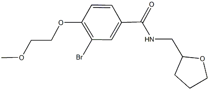 3-bromo-4-(2-methoxyethoxy)-N-(tetrahydro-2-furanylmethyl)benzamide Struktur