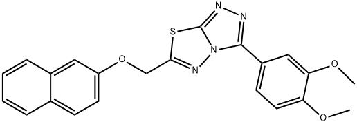 3-(3,4-dimethoxyphenyl)-6-[(2-naphthyloxy)methyl][1,2,4]triazolo[3,4-b][1,3,4]thiadiazole Struktur