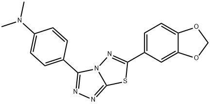 4-[6-(1,3-benzodioxol-5-yl)[1,2,4]triazolo[3,4-b][1,3,4]thiadiazol-3-yl]-N,N-dimethylaniline Struktur