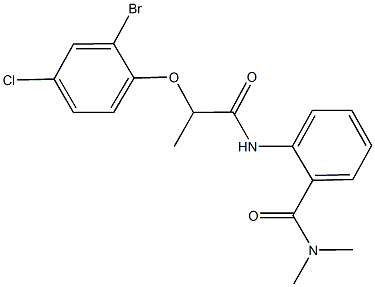 2-{[2-(2-bromo-4-chlorophenoxy)propanoyl]amino}-N,N-dimethylbenzamide Struktur