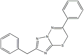 2-benzyl-6-phenyl-7H-[1,2,4]triazolo[5,1-b][1,3,4]thiadiazine Struktur