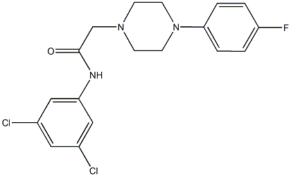 N-(3,5-dichlorophenyl)-2-[4-(4-fluorophenyl)-1-piperazinyl]acetamide Struktur