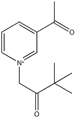 3-acetyl-1-(3,3-dimethyl-2-oxobutyl)pyridinium Struktur