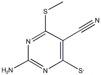 2-amino-4-(methylsulfanyl)-6-sulfanylpyrimidine-5-carbonitrile Struktur