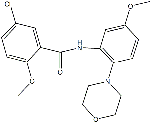 5-chloro-2-methoxy-N-[5-methoxy-2-(4-morpholinyl)phenyl]benzamide Struktur