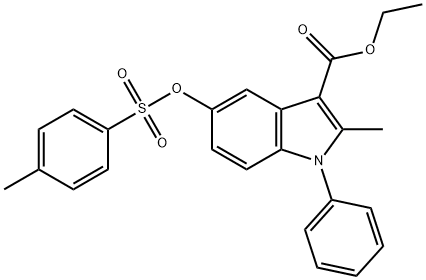 ethyl 2-methyl-5-{[(4-methylphenyl)sulfonyl]oxy}-1-phenyl-1H-indole-3-carboxylate Struktur