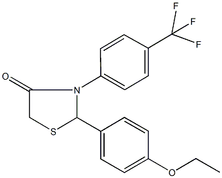 2-(4-ethoxyphenyl)-3-[4-(trifluoromethyl)phenyl]-1,3-thiazolidin-4-one Struktur