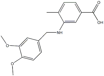 3-[(3,4-dimethoxybenzyl)amino]-4-methylbenzoic acid Struktur