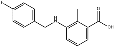 3-[(4-fluorobenzyl)amino]-2-methylbenzoic acid Struktur