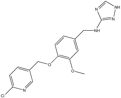 N-{4-[(6-chloro-3-pyridinyl)methoxy]-3-methoxybenzyl}-N-(1H-1,2,4-triazol-3-yl)amine Struktur