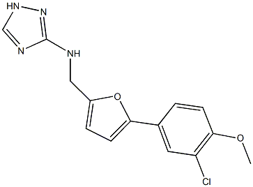 N-{[5-(3-chloro-4-methoxyphenyl)-2-furyl]methyl}-N-(1H-1,2,4-triazol-3-yl)amine Struktur