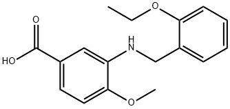 3-[(2-ethoxybenzyl)amino]-4-methoxybenzoic acid Struktur