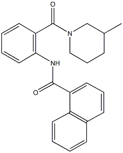 N-{2-[(3-methyl-1-piperidinyl)carbonyl]phenyl}-1-naphthamide Struktur