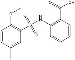 2-{[(2-methoxy-5-methylphenyl)sulfonyl]amino}benzoic acid Struktur