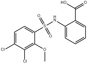 2-{[(3,4-dichloro-2-methoxyphenyl)sulfonyl]amino}benzoic acid Struktur