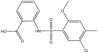 2-{[(5-chloro-2-methoxy-4-methylphenyl)sulfonyl]amino}benzoic acid Struktur