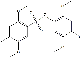 N-(4-chloro-2,5-dimethoxyphenyl)-2,5-dimethoxy-4-methylbenzenesulfonamide Struktur