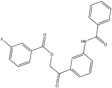 2-[3-(benzoylamino)phenyl]-2-oxoethyl 3-fluorobenzoate Struktur