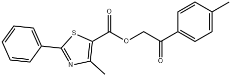 2-(4-methylphenyl)-2-oxoethyl 4-methyl-2-phenyl-1,3-thiazole-5-carboxylate Struktur