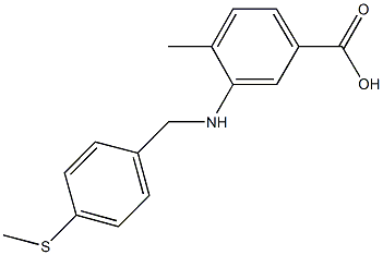 4-methyl-3-{[4-(methylsulfanyl)benzyl]amino}benzoic acid Struktur