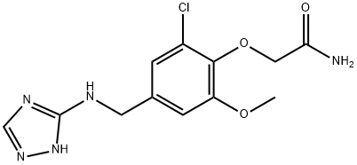 2-{2-chloro-6-methoxy-4-[(1H-1,2,4-triazol-3-ylamino)methyl]phenoxy}acetamide Struktur