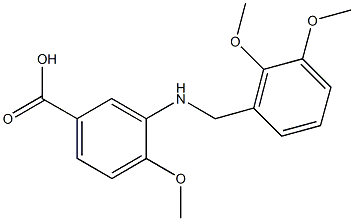 3-[(2,3-dimethoxybenzyl)amino]-4-methoxybenzoic acid Struktur