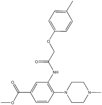 methyl 3-{[(4-methylphenoxy)acetyl]amino}-4-(4-methyl-1-piperazinyl)benzoate Struktur