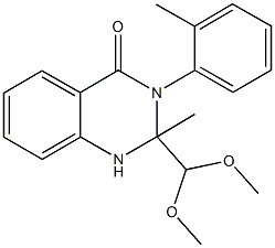 2-(dimethoxymethyl)-2-methyl-3-(2-methylphenyl)-2,3-dihydro-4(1H)-quinazolinone Struktur