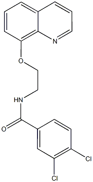 3,4-dichloro-N-[2-(8-quinolinyloxy)ethyl]benzamide Struktur