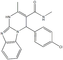 4-(4-chlorophenyl)-N,2-dimethyl-1,4-dihydropyrimido[1,2-a]benzimidazole-3-carboxamide Struktur