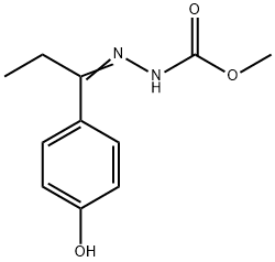 methyl 2-[1-(4-hydroxyphenyl)propylidene]hydrazinecarboxylate Struktur