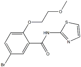 5-bromo-2-(2-methoxyethoxy)-N-(1,3-thiazol-2-yl)benzamide Struktur