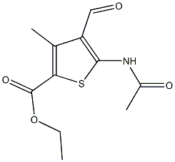 ethyl 5-(acetylamino)-4-formyl-3-methylthiophene-2-carboxylate Struktur