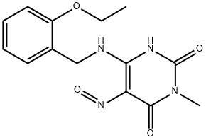 6-[(2-ethoxybenzyl)amino]-3-methyl-5-nitrosopyrimidine-2,4(1H,3H)-dione Struktur