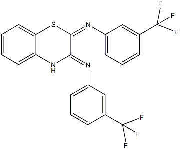 3-(trifluoromethyl)-N-(2-{[3-(trifluoromethyl)phenyl]imino}-2H-1,4-benzothiazin-3(4H)-ylidene)aniline Struktur