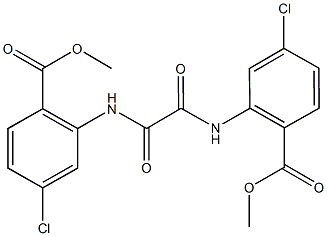 methyl 4-chloro-2-{[[5-chloro-2-(methoxycarbonyl)anilino](oxo)acetyl]amino}benzoate Struktur