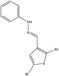 2,5-dibromothiophene-3-carbaldehyde phenylhydrazone Struktur