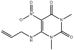 6-(allylamino)-5-nitro-1,3-dimethyl-2,4(1H,3H)-pyrimidinedione Struktur