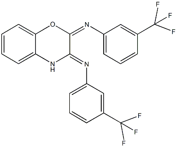 N-[3-(trifluoromethyl)phenyl]-N-(2-{[3-(trifluoromethyl)phenyl]imino}-2H-1,4-benzoxazin-3(4H)-ylidene)amine Struktur