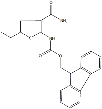 9H-fluoren-9-ylmethyl 3-(aminocarbonyl)-5-ethyl-2-thienylcarbamate Struktur