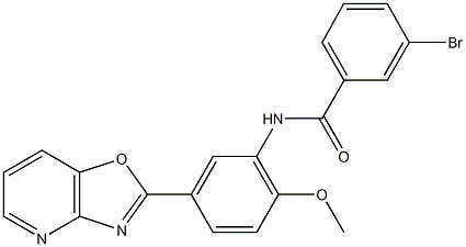 3-bromo-N-(2-methoxy-5-[1,3]oxazolo[4,5-b]pyridin-2-ylphenyl)benzamide Struktur