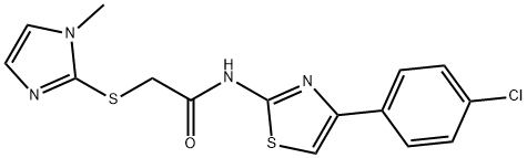 N-[4-(4-chlorophenyl)-1,3-thiazol-2-yl]-2-[(1-methyl-1H-imidazol-2-yl)sulfanyl]acetamide Struktur