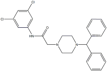 2-(4-benzhydryl-1-piperazinyl)-N-(3,5-dichlorophenyl)acetamide Struktur