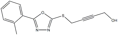 4-{[5-(2-methylphenyl)-1,3,4-oxadiazol-2-yl]sulfanyl}-2-butyn-1-ol Struktur