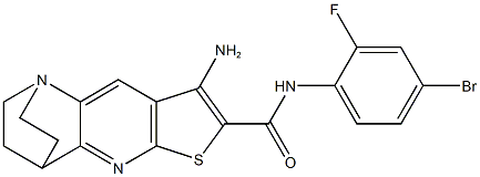 5-amino-N-(4-bromo-2-fluorophenyl)-7-thia-1,9-diazatetracyclo[9.2.2.0~2,10~.0~4,8~]pentadeca-2(10),3,5,8-tetraene-6-carboxamide Struktur